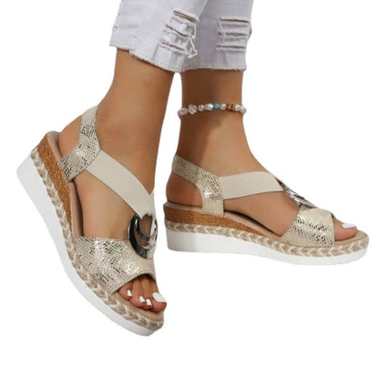 Havelin? | Elegant Buckle Wedge Sandals
