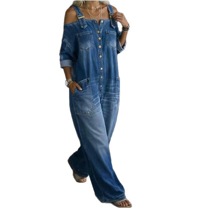 Sophia | Off Shoulder Denim Jumpsuit