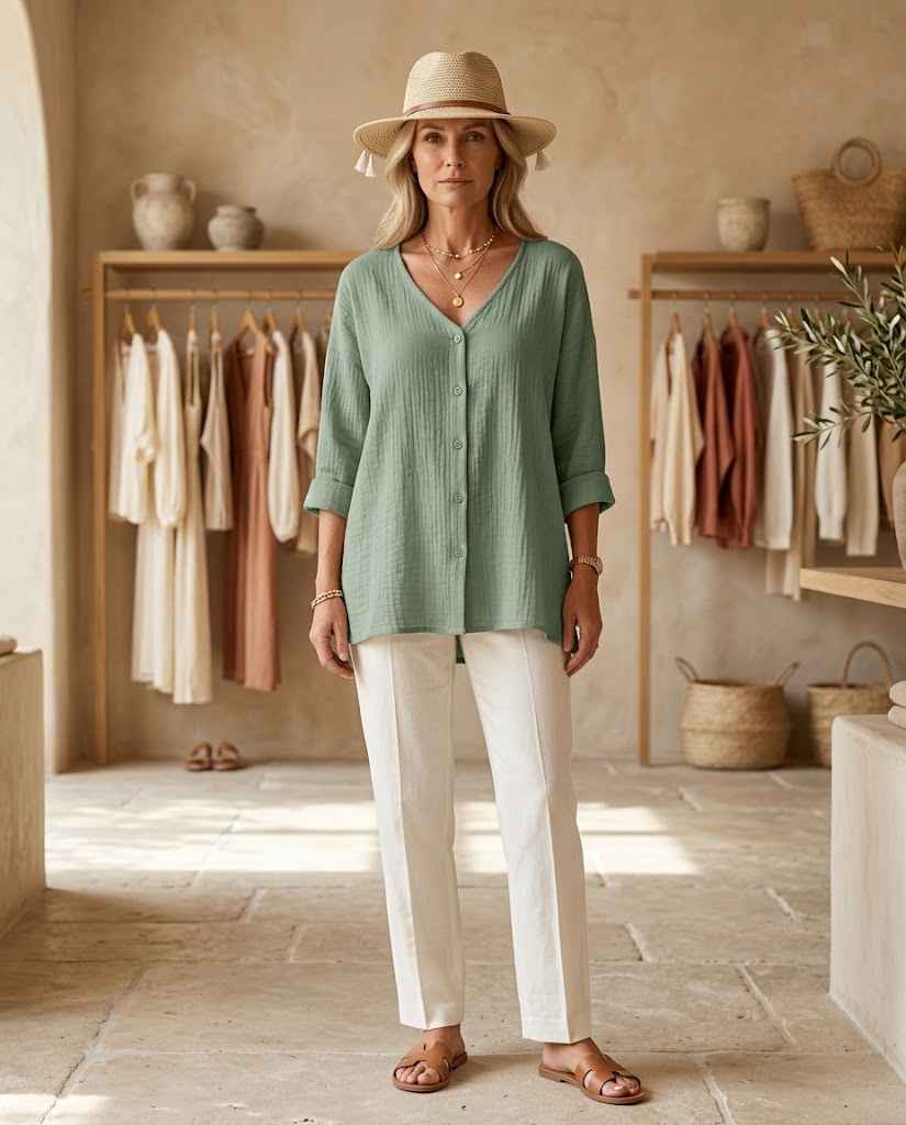Isla | V-Neck Lace Trim Blouse
