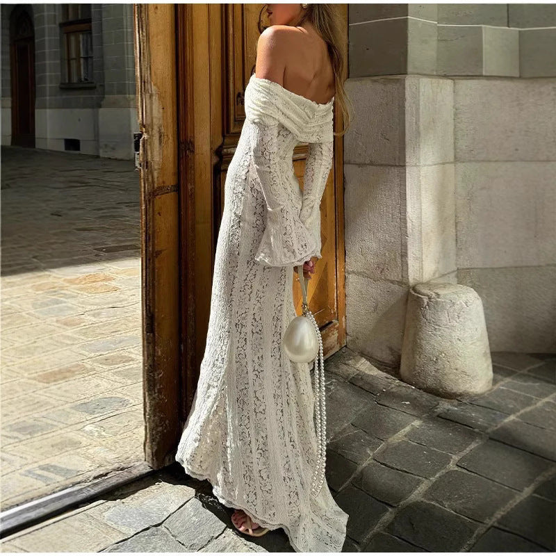 Isome | Off Shoulder Fitted Silhouette Maxi Dress