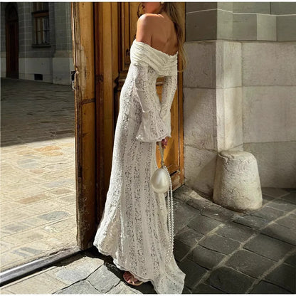 Isome | Off Shoulder Fitted Silhouette Maxi Dress