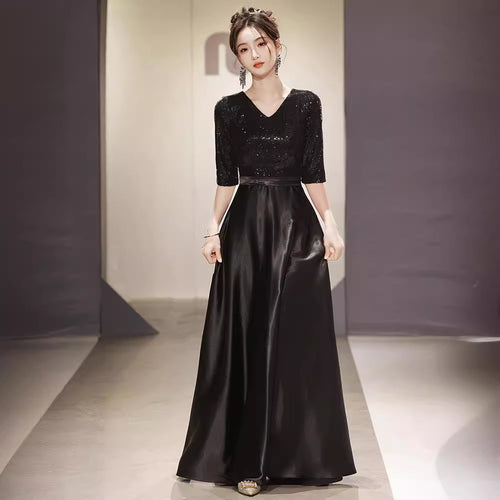 Mige | Short Flutter Sleeve Defined Waist Maxi Dress