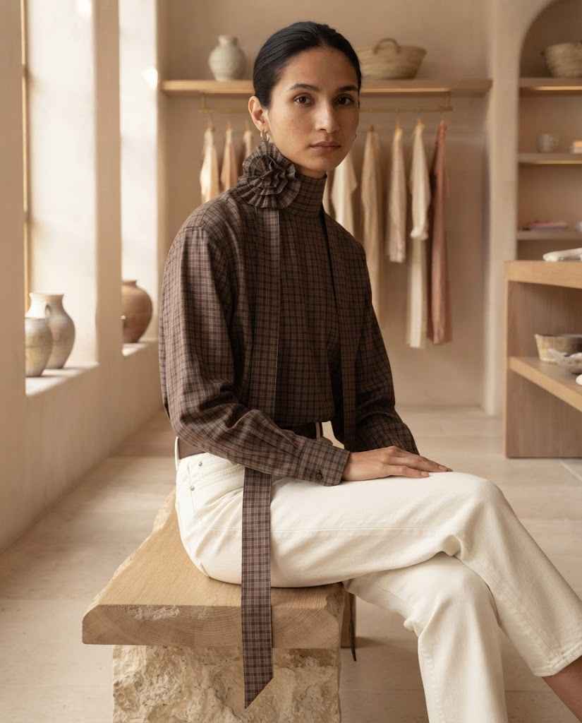 Ines | Long Blouse with V-Neck