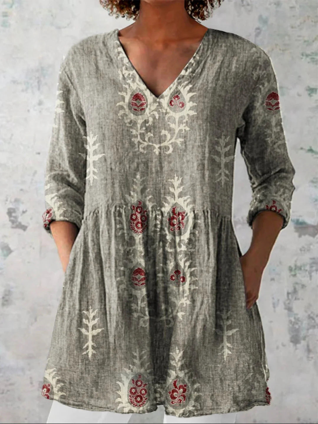 Chloe | Long Blouse with V-Neck