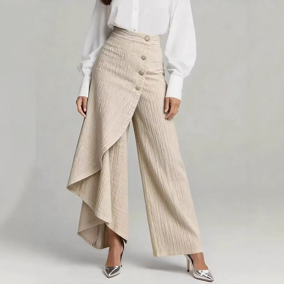 Stylish Women's High-Waisted Wide-Leg Jeans with Relaxed Fit
