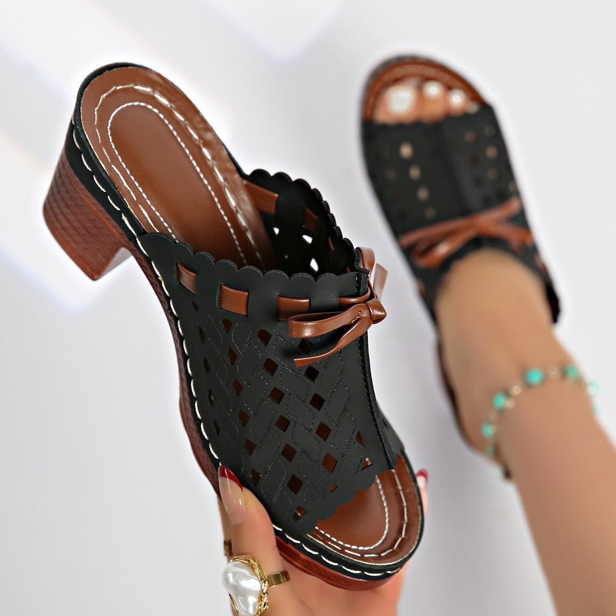 Nessa | Lattice-Heel Sandals