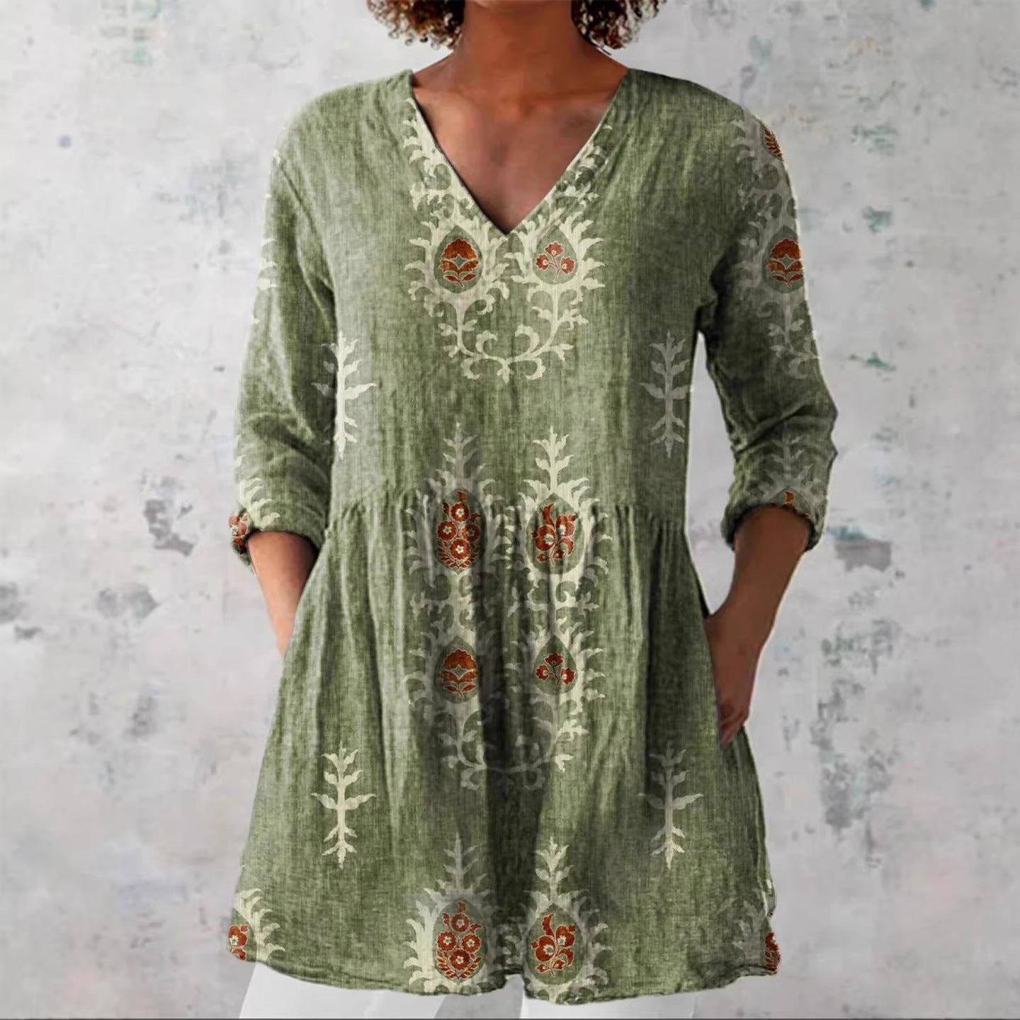 Chloe | Long Blouse with V-Neck