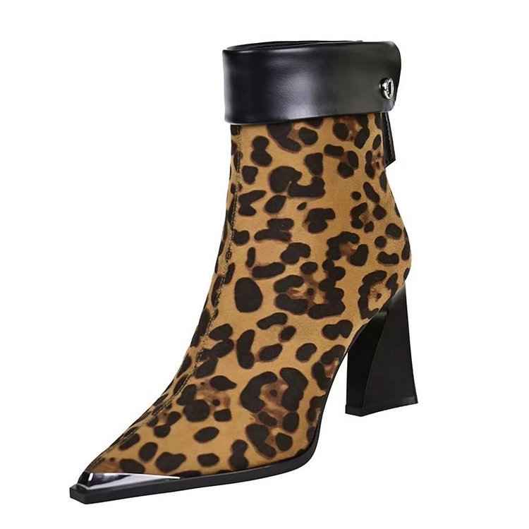 MID-HEEL LEOPARD PRINTED ANKLE BOOT