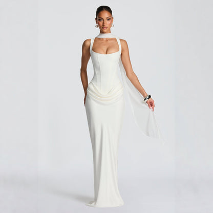 Sigler | Sleeveless Cowl Neck Fitted Maxi Dress