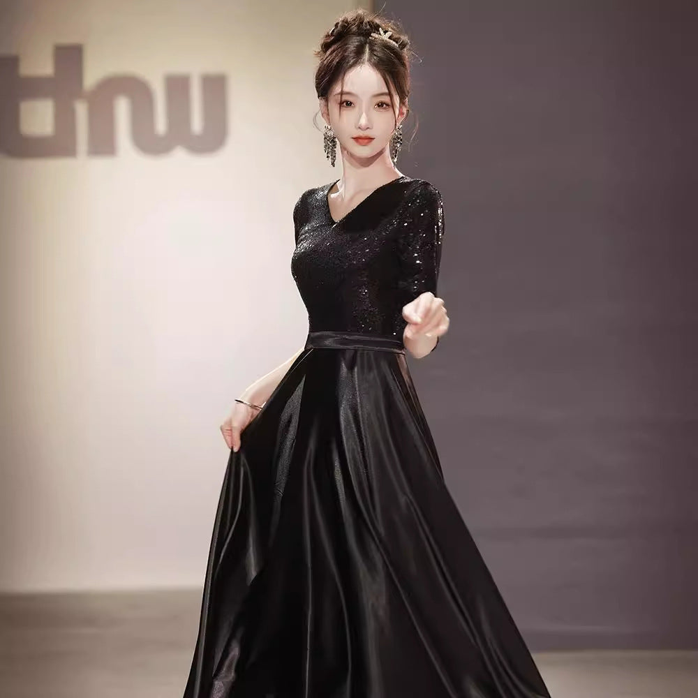 Mige | Short Flutter Sleeve Defined Waist Maxi Dress