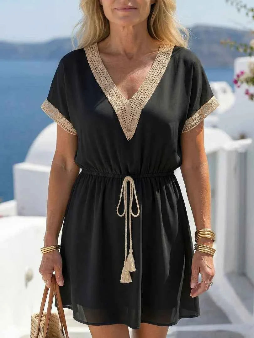 Pira | Crochet Trim Short Sleeve Dress