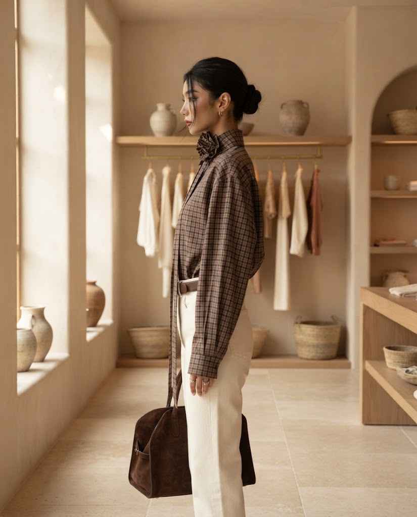 Ines | Long Blouse with V-Neck