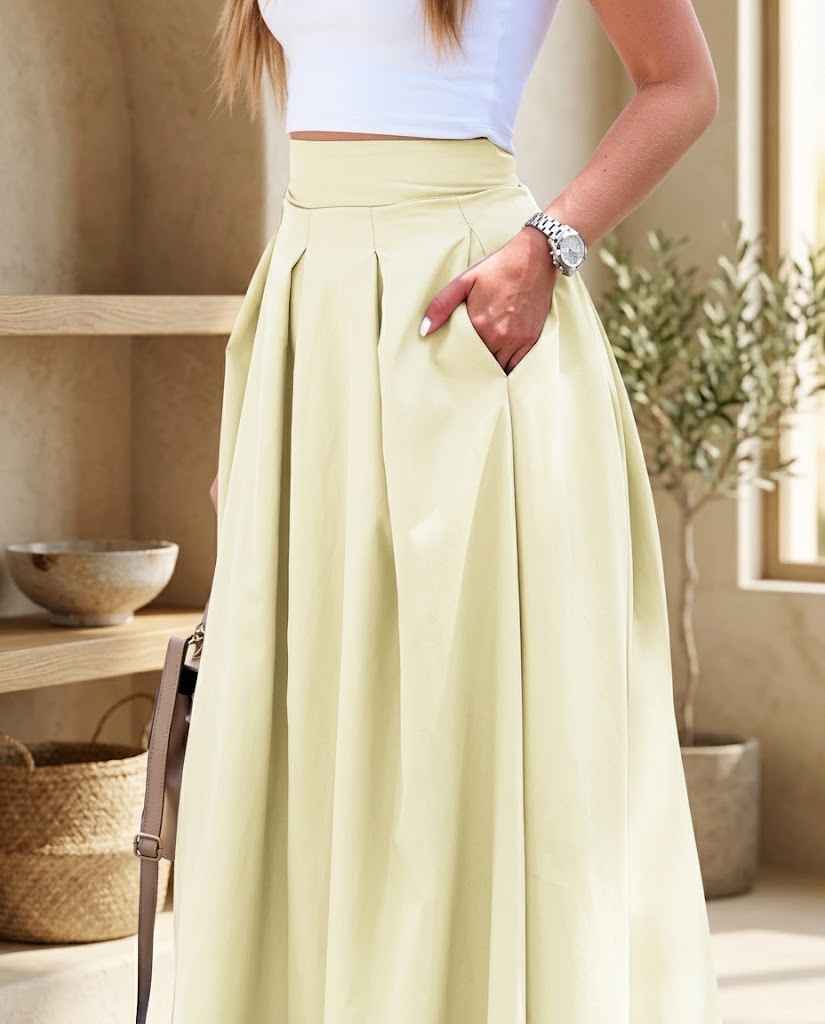 Isadora Women?s High-Waisted A-Line Maxi Skirt