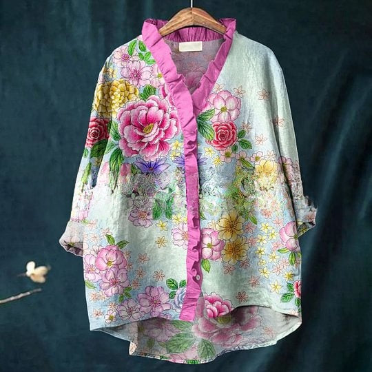 Floral Lace Collar T-Shirt