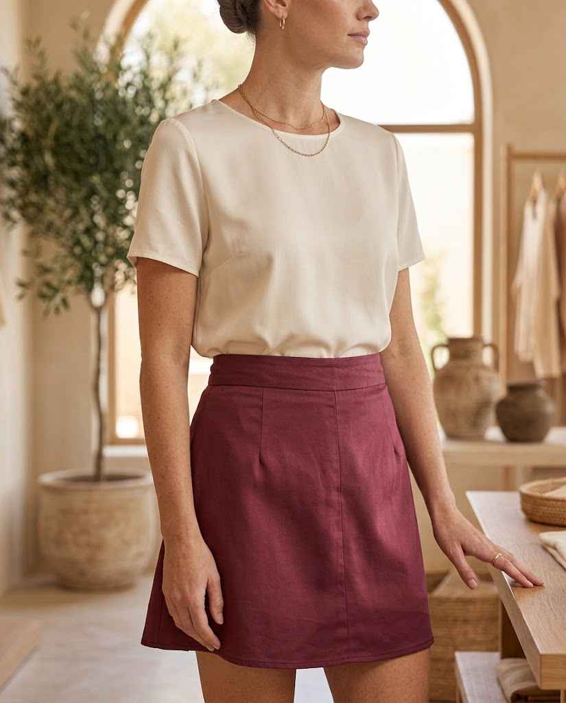 Women?s High-Waisted Satin Wrap Mini Skirt ? Tie Waist