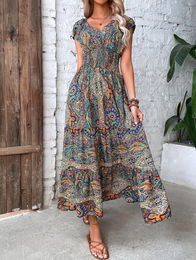 Marisela | Sleeveless Paisley Print Midi Dress
