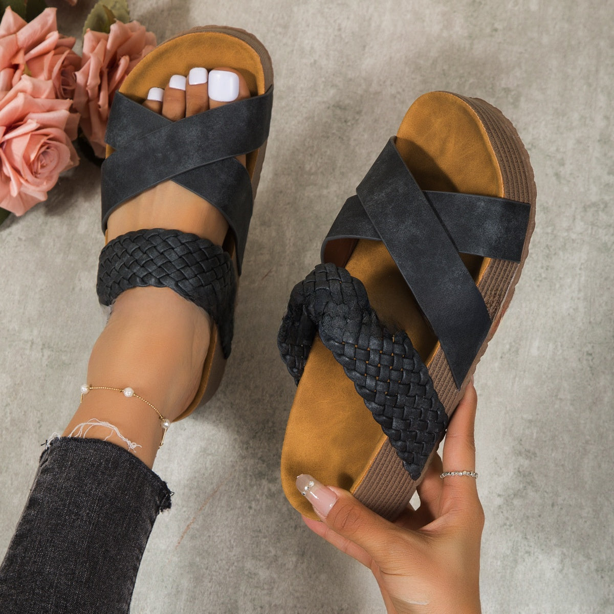 Liorenne? ? Orthopedic Leather Strap Sandals
