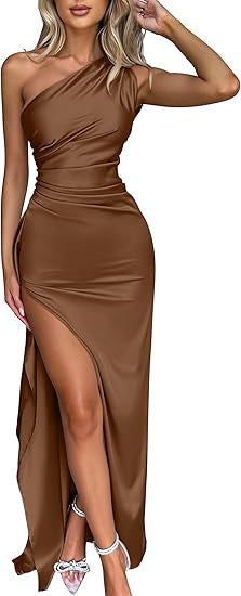 Aurette | One Shoulder Draped Bodice Midi Dress