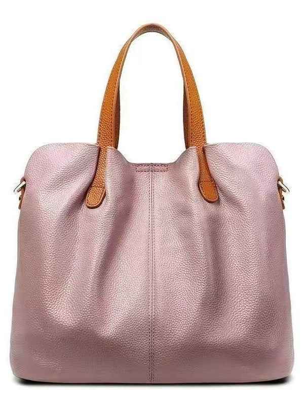 Alana | Genuine Leather Handbags Head Layer Cowhide Litchi Grain Women Handbag