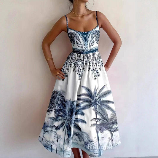 Womens Blue Leopard Print Sleeveless Mini Dress