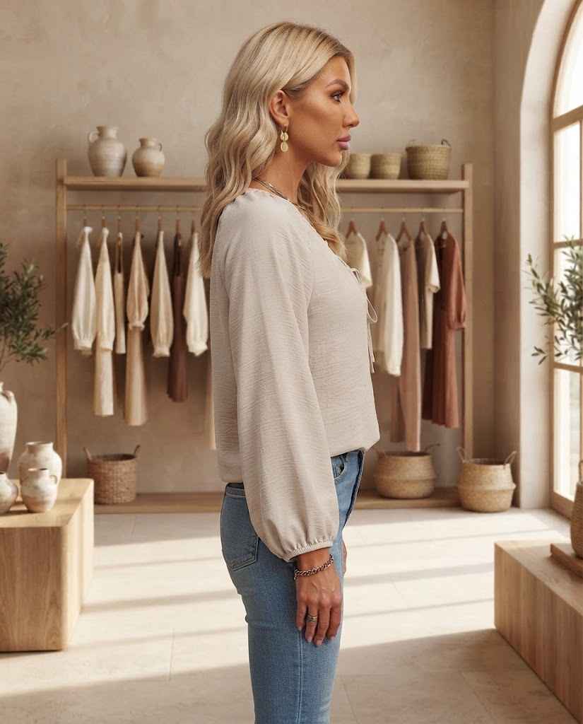 Clara | Long Blouse with V-Neck