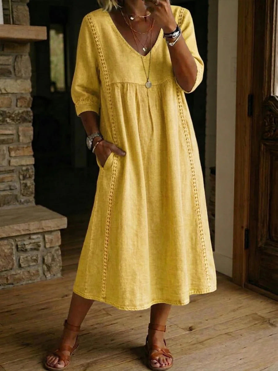 Clara | Peter Pan Collar Denim Dress