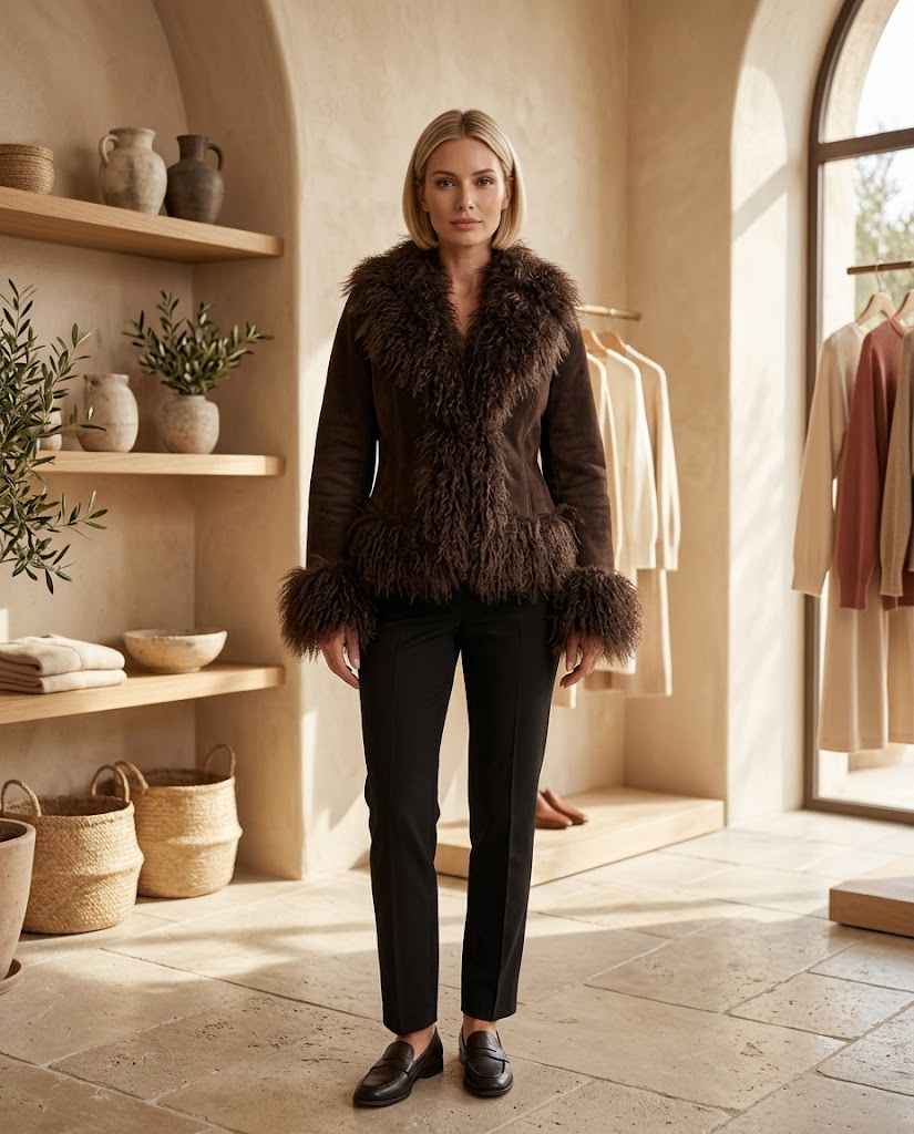 Women's Cropped Faux Fur Coat