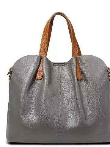 Alana | Genuine Leather Handbags Head Layer Cowhide Litchi Grain Women Handbag