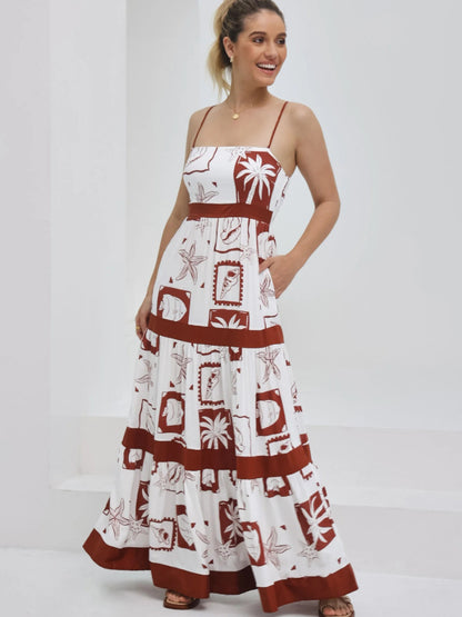 Lace Splicing Sleeveless Midi Dress