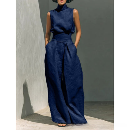 Maria | Complete With Tank Top And Wide-Leg Cotton And Linen Minimalist Outfit