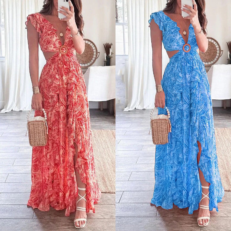 Alure | Sleeveless Ruffle Detail Midi Dress