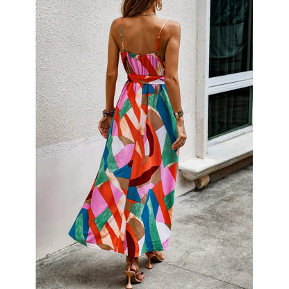 Elegant Floral V-Neck Midi Dress