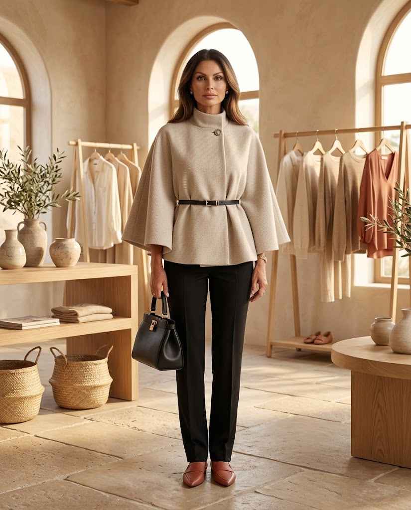 Maria Cape Belt Coat