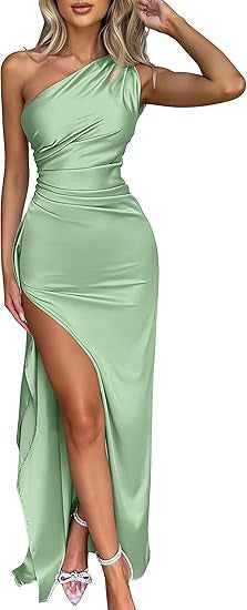 Aurette | One Shoulder Draped Bodice Midi Dress