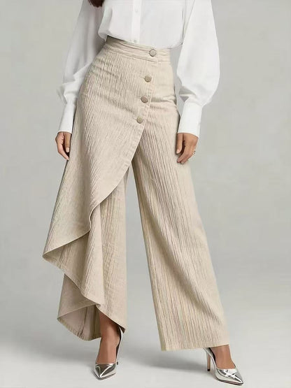 Stylish Women's High-Waisted Wide-Leg Jeans with Relaxed Fit