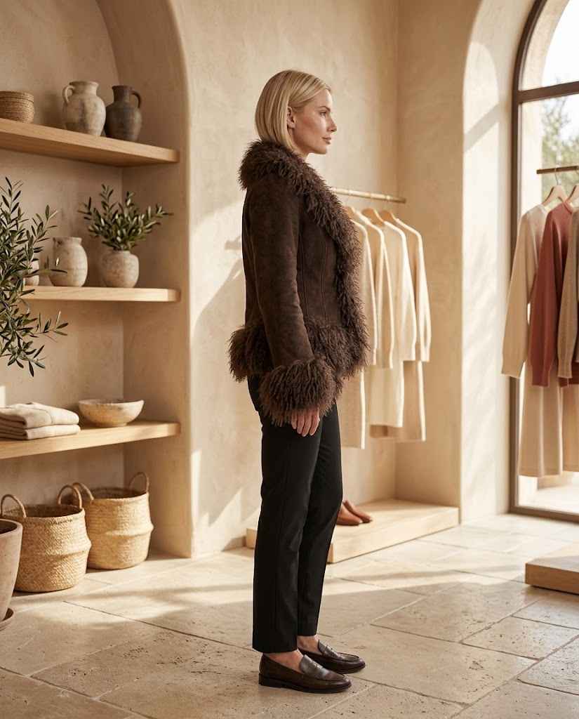 Women's Cropped Faux Fur Coat