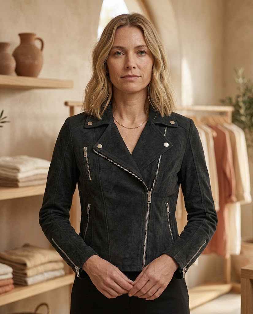 Women's Zip Up Slim Fit Biker Jacket
