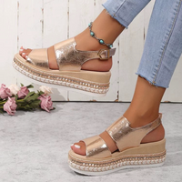 Gold Double Striped Sandals