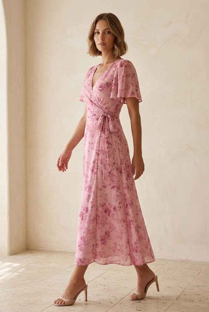 Vaelis | Flutter Sleeve Midi Dress