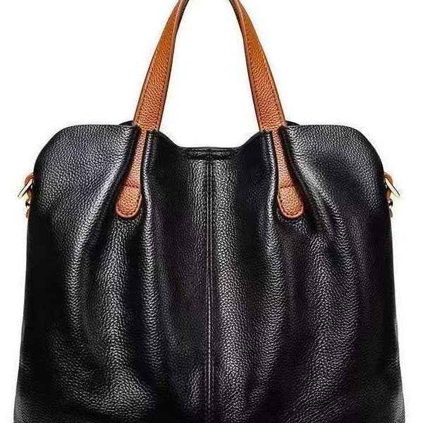 Alana | Genuine Leather Handbags Head Layer Cowhide Litchi Grain Women Handbag