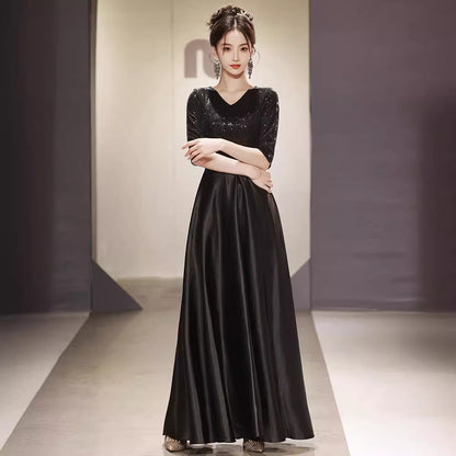 Mige | Short Flutter Sleeve Defined Waist Maxi Dress