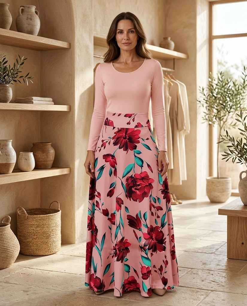 Plus Size Floral Wrap Skirt