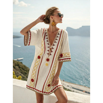 Floral Print V-Neck Midi Dress
