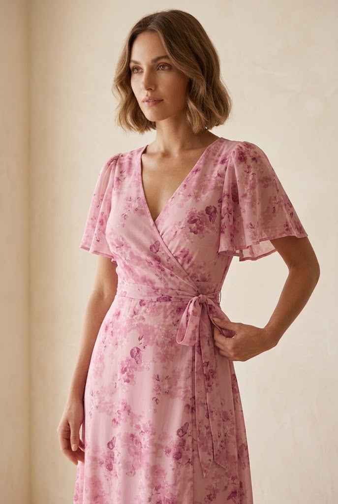 Vaelis | Flutter Sleeve Midi Dress