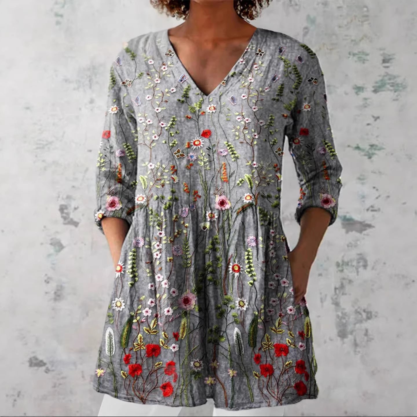 Chloe | Long Blouse with V-Neck