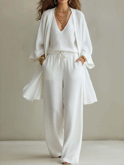Elara | Effortless Linen-Cotton Three-Piece Set
