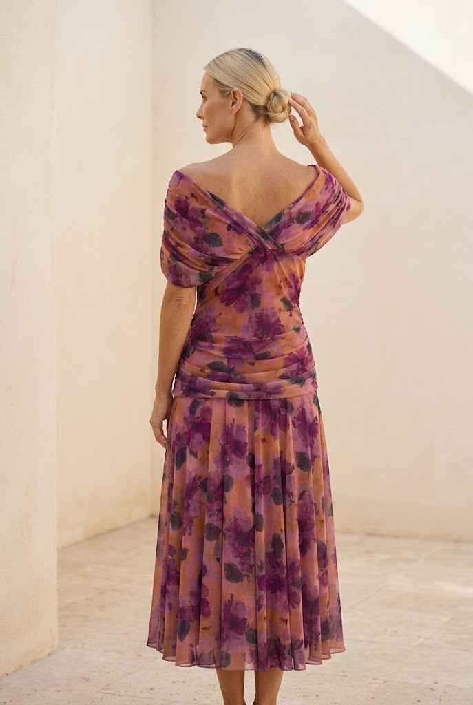 Calen | Off Shoulder Flow Midi Dress