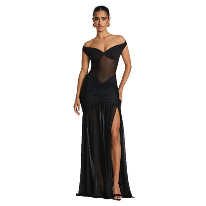 Zephyra | Halter Neck Crochet Fringe Detail Maxi Dress