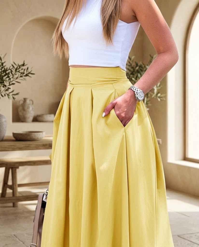 Isadora Women?s High-Waisted A-Line Maxi Skirt