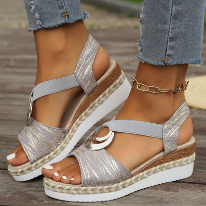 Havelin? | Elegant Buckle Wedge Sandals
